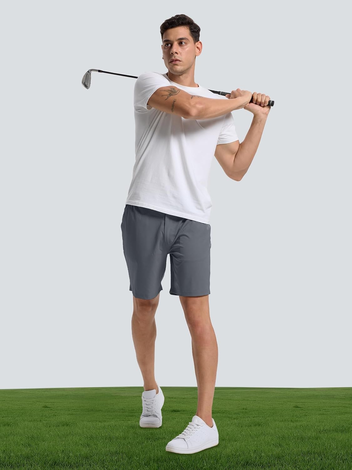 Men's 7" Lightweight Golf Shorts Casual Quick Dry Breathable Stretch Work Flat Front Shorts with 3 Pockets - Image 3
