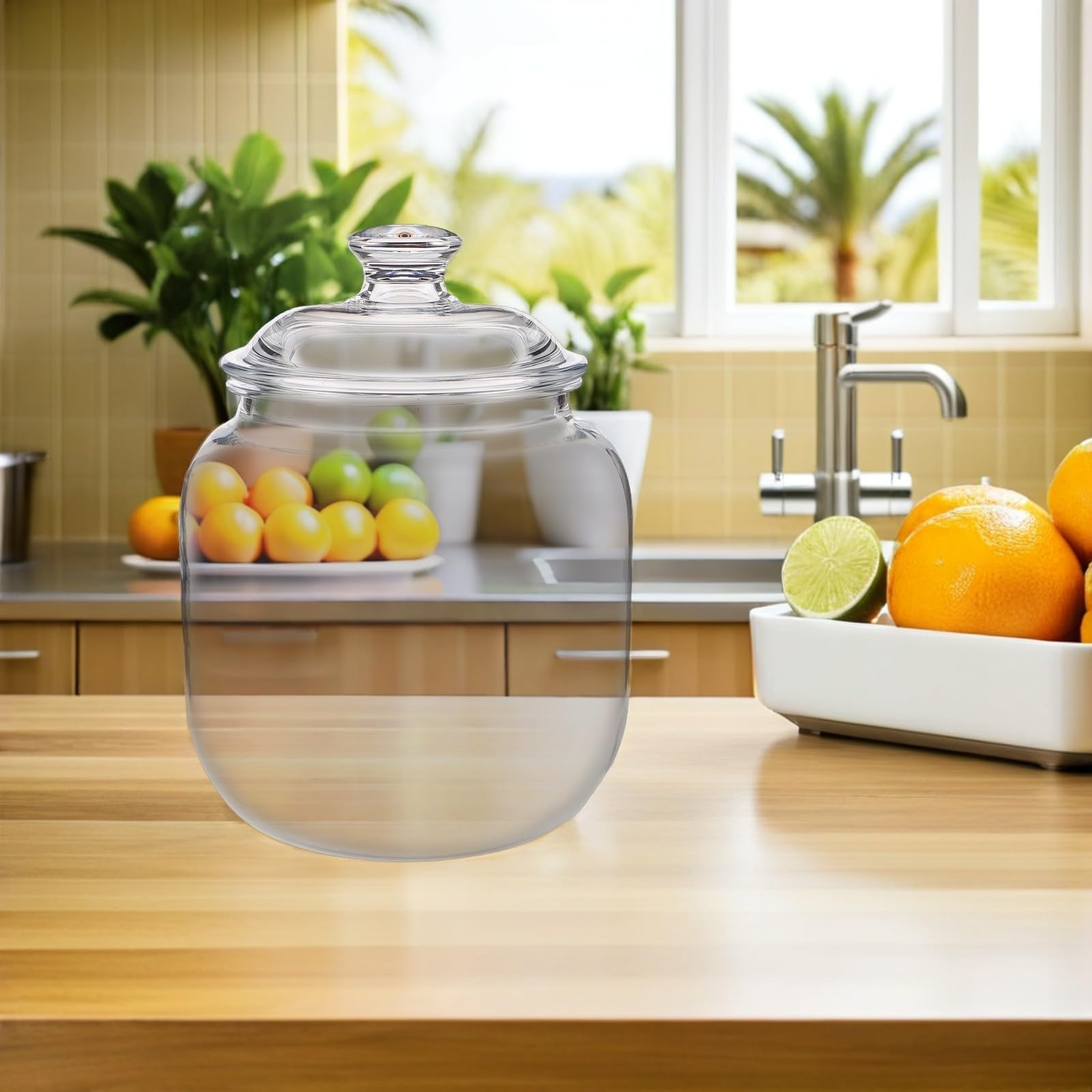 Gatuida Tarro de Almacenamiento Transparente de 3,7 L con Tapa Hermética