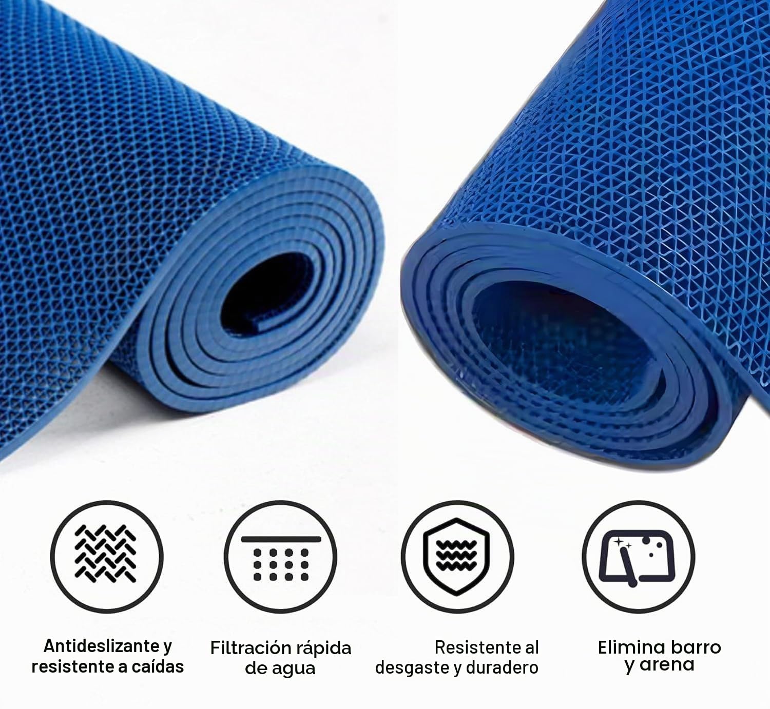 Alfombrilla de drenaje de PVC de 90 x 500 cm de grosor de 5,5 mm, alfombrilla antideslizante, alfombrilla de drenaje de malla de PVC, antideslizante, alfombra de goma para sauna, alfombra
