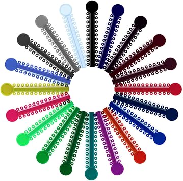 Rubber Bands for Braces, 1040 Pcs Color Orthodontic Ligature Ties O-Rings Elastic Braces Rubber Bands