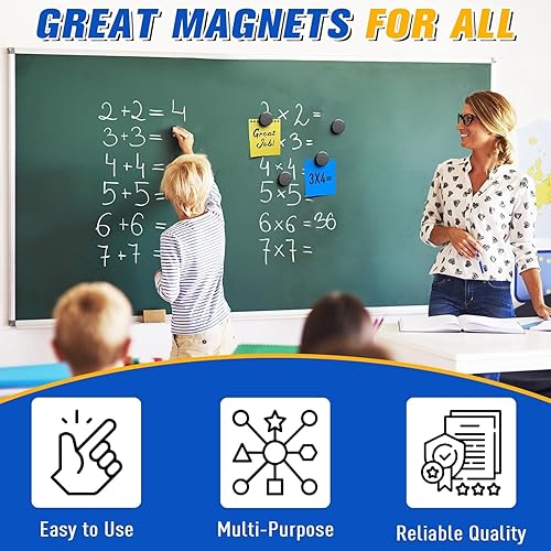 Miniatura 44 de Grtard Paquete de 45 imanes de cerámica con respaldo adhesivo, disco redondo pequeño para manualidades, bricolaje, ciencias, pasatiempos, proyectos