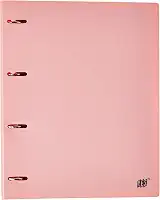 Fichário 4 Argolas A4, YES, R4EABCROS, Tons Pastel, com 96 Folhas e 5 Divisórias, Rosa