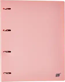 Fichário 4 Argolas A4, YES, R4EABCROS, Tons Pastel, com 96 Folhas e 5 Divisórias, Rosa