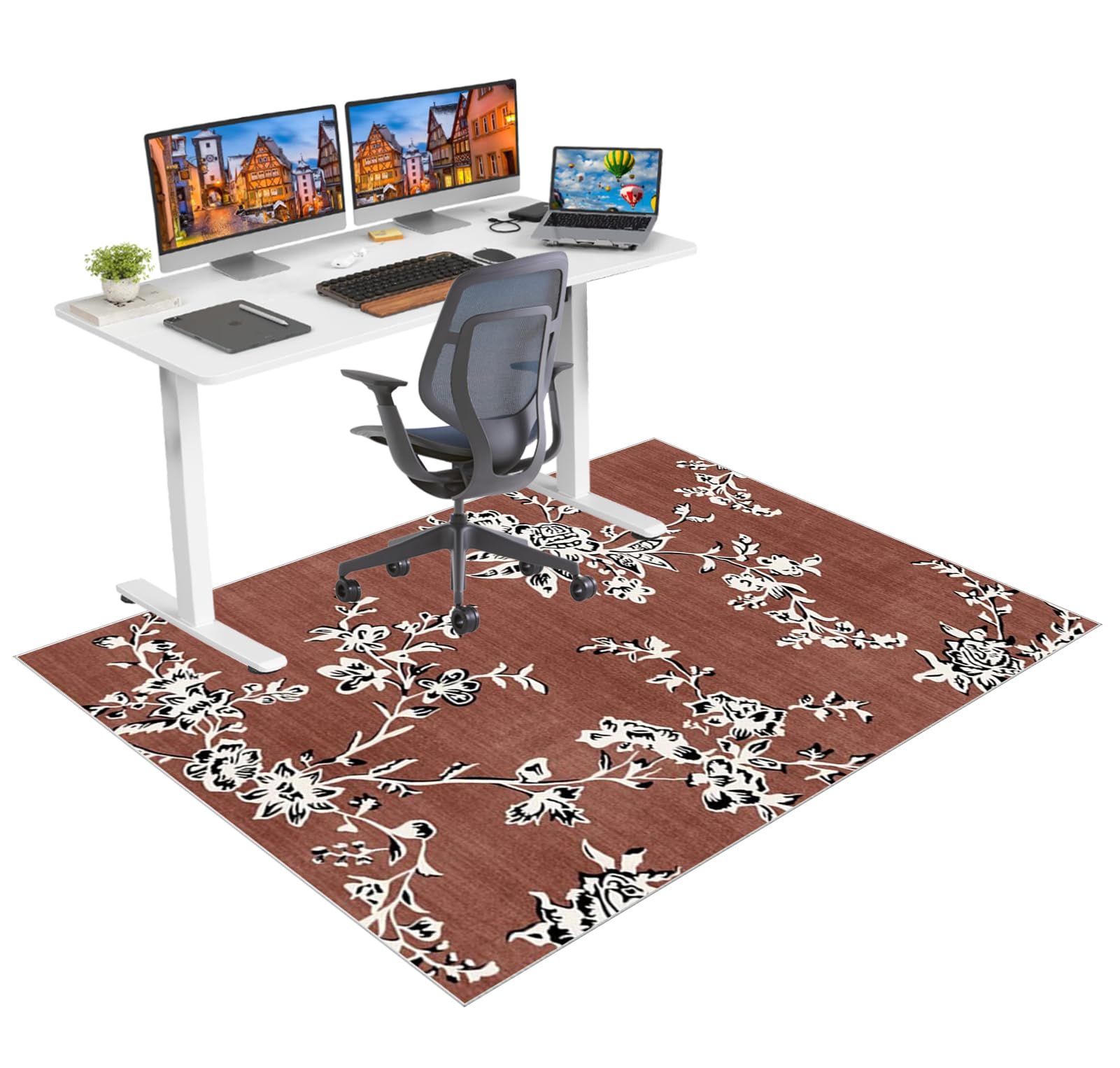 Tappetino Salvapavimento Antiscivolo, Tappeto per Sedia Ufficio per per Pavimenti in Legno Duro, Tappeto Gaming pavimento, Tappetini di Protezione per Pavimento per Parquet e Laminato 120 x 140 cm