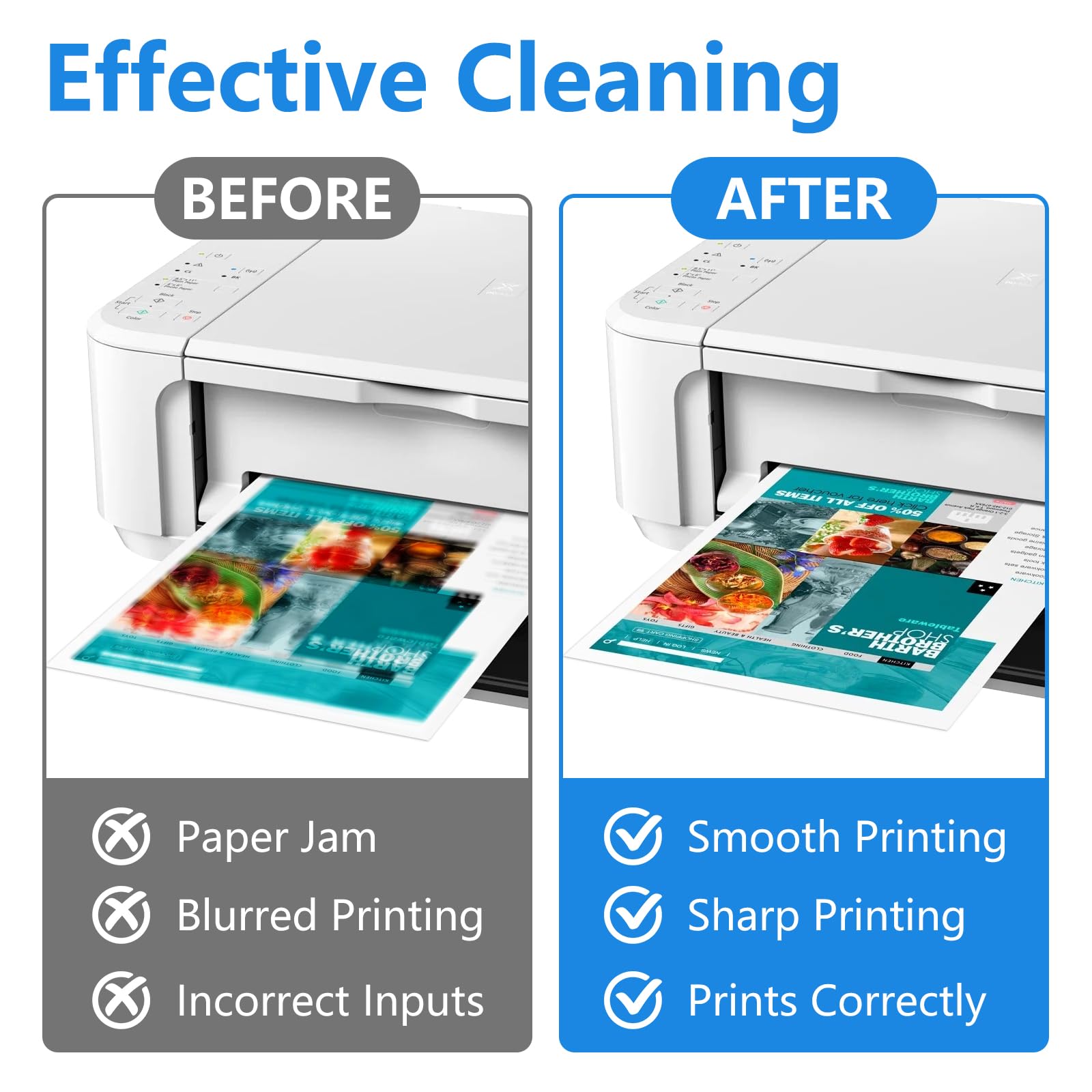 Snapklik.com : 20 PCS Printer Roller Cleaning Sheets, 8.5 X 11 Inch ...
