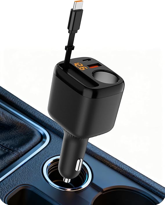 Howdcheng Retractable 3-in-1 Car Charger