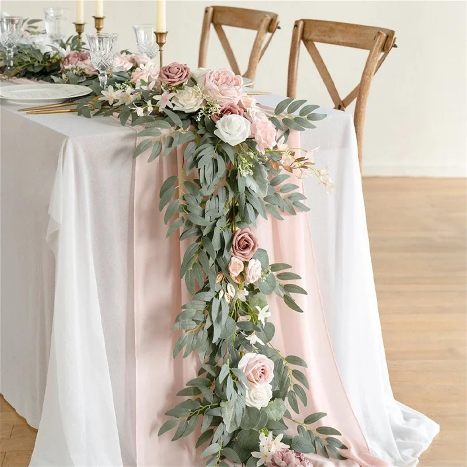 Künstliche Rosengirlande 1,8/2,7 M Künstliche Blumen Hochzeit Girlande Mit Rose Tisch Mittelstücke Boho Braut Dusche Dekoration Kranz