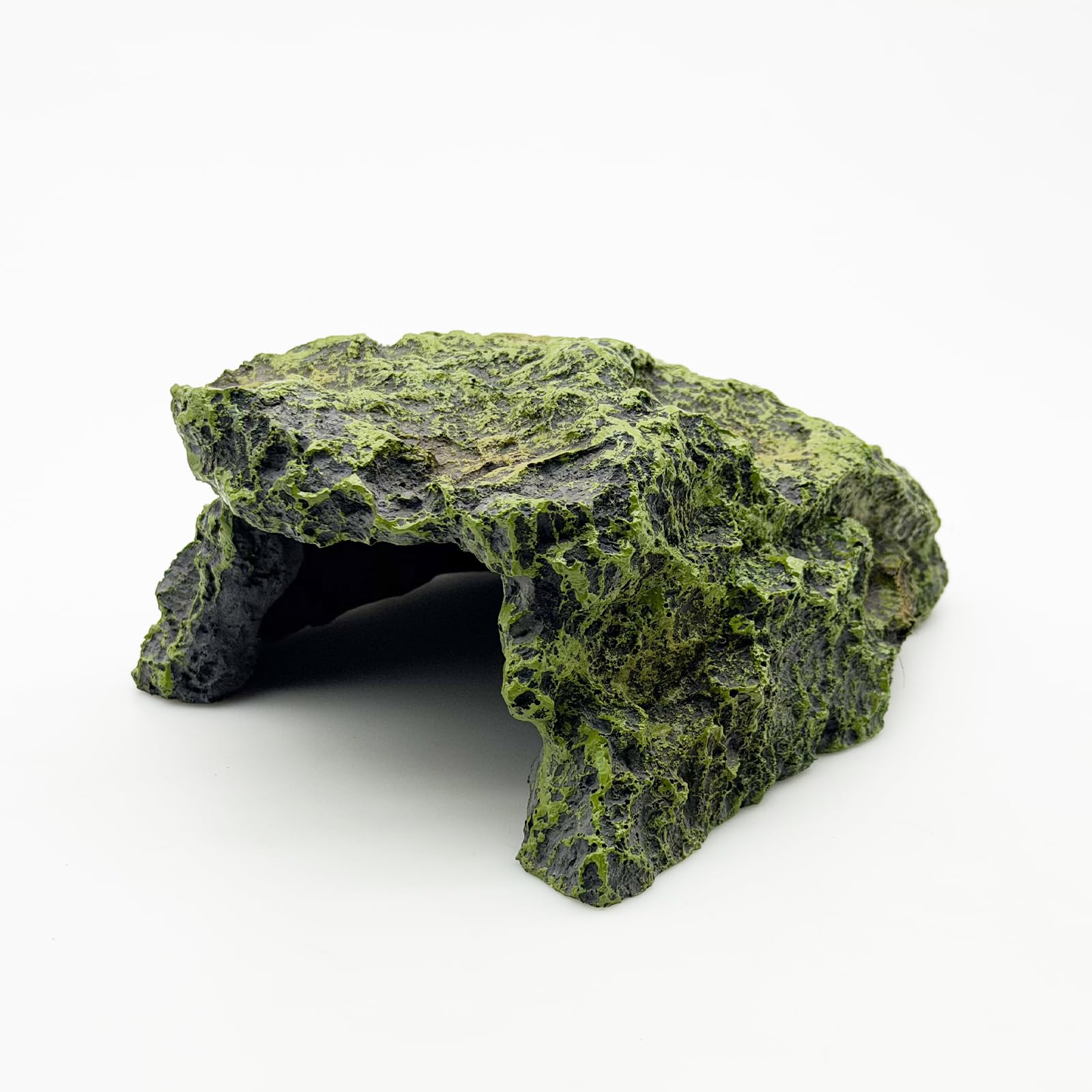 Resin Reptile Rock Cave, Reptile Cave Climb Hideout Hideaway Turtle Basking Rock Platform Lizards Hideaway for Terrarium Habitat Decor (GS0927)