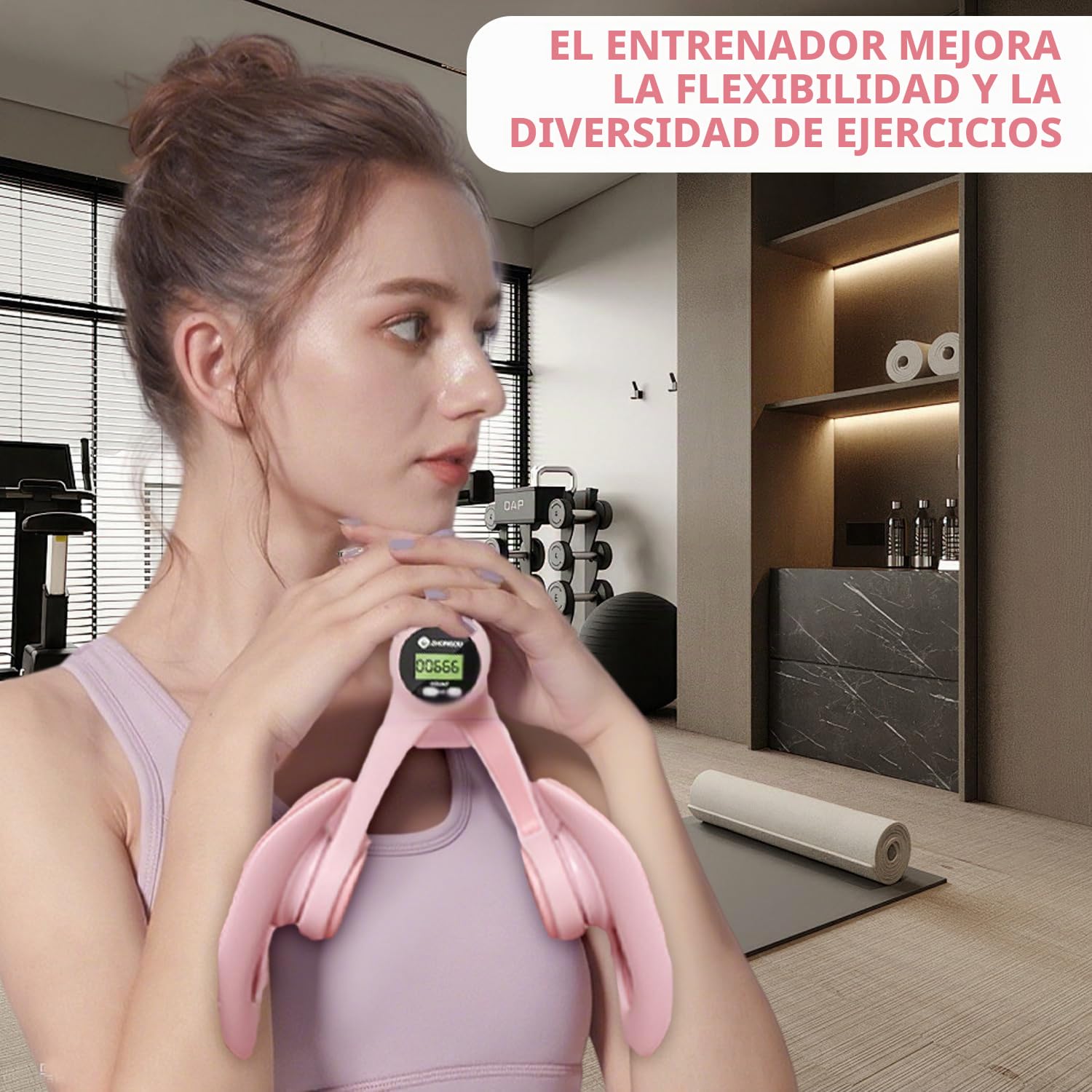 Entrenador de músculos del Suelo pélvico, Entrenador de Cadera, Entrenador de Muslos, recortador de Muslos, reparación de músculos del Suelo pélvico, para Caderas, piernas, Brazos (Rosa)