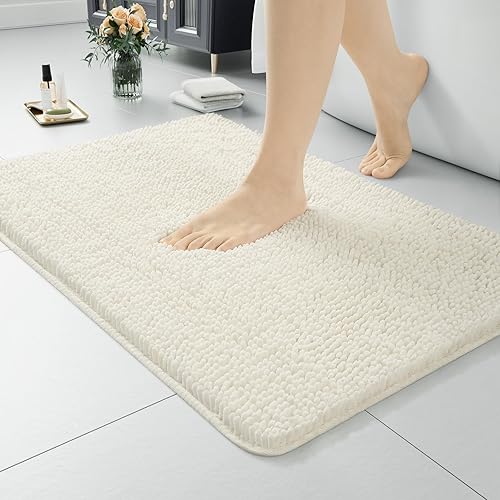 Miniatura 22 de LOCHAS - Tapete peludo, lavable, antideslizante y absorbente de 24 x 17 pulgadas, para baño, bañera o ducha, afelpado, de felpilla, suave, color