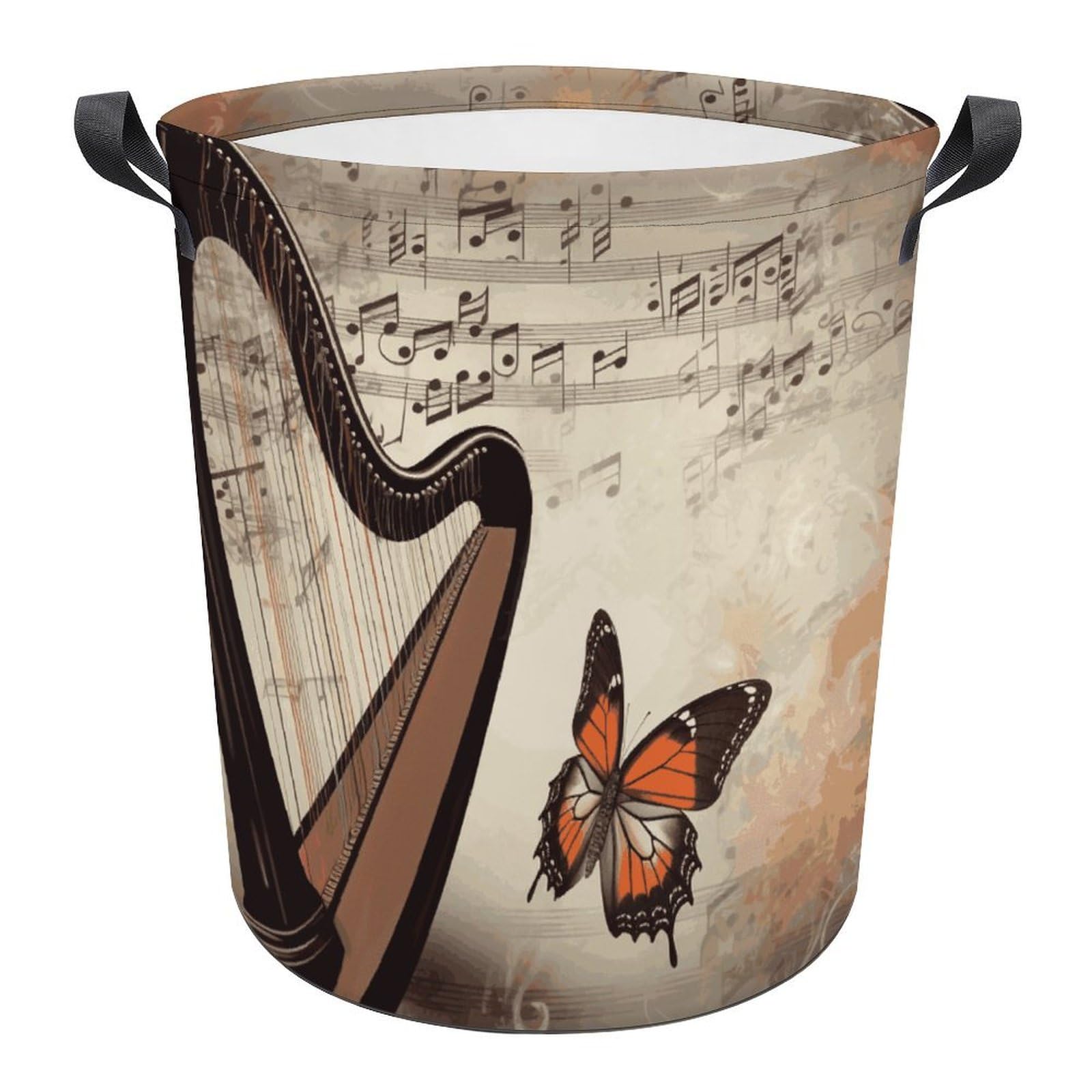 Panier à linge de salle de bain au motif musique pour un rangement épuré