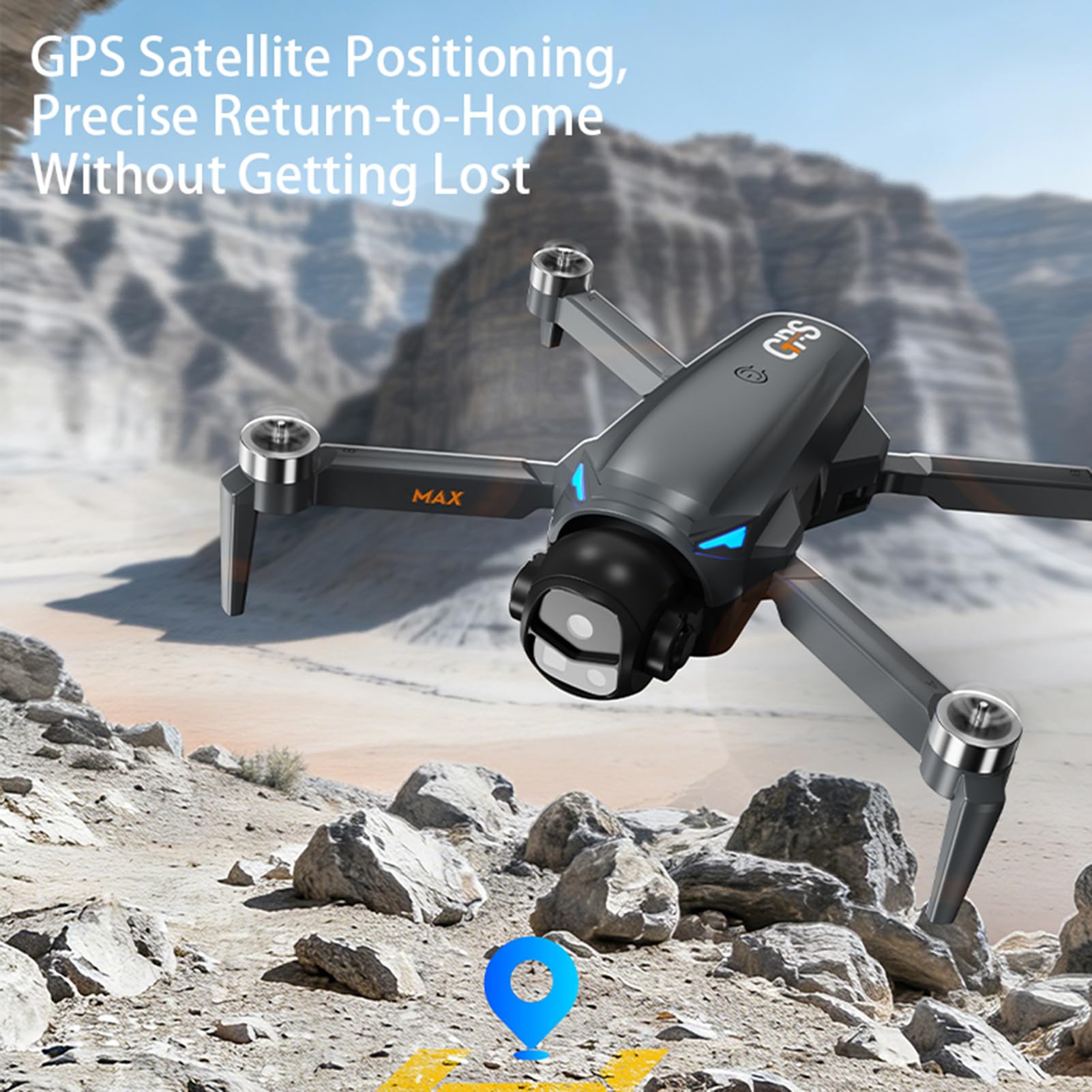 GPS Drohne mit 4,5-Zoll-Bildschirm, GPS Drohne mit 4K EIS Kamera für Erwachsene, Bürstenloser Motor, GPS Auto Rückkehr, 60 Min Flugzeit, 3 Akkus, Auto Folgen, RC Quadrocopter für Anfänger