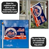 Vista 3 de WinCraft Bandera con logotipo de los New York Mets de 3 x 5 pies con ojal