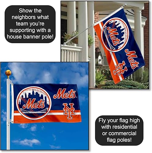 Miniatura 3 de Bandera con logotipo de los New York Mets de 3 x 5 pies con ojal