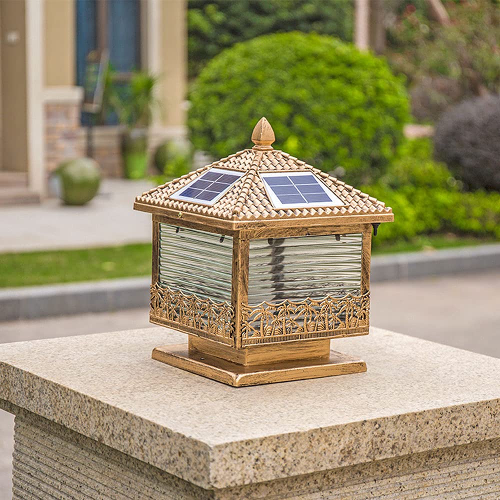 CHENKUI Solarna Lampa Słupkowa W Stylu Chińskim Przemysłowe Oświetlenie Pocztowe Kreatywne Oświetlenie Kolumnowe Z Latarnią W Kształcie Słupa Czujnik Zmierzchu Do Świtu IP54 Wodoodporny Super Jasny