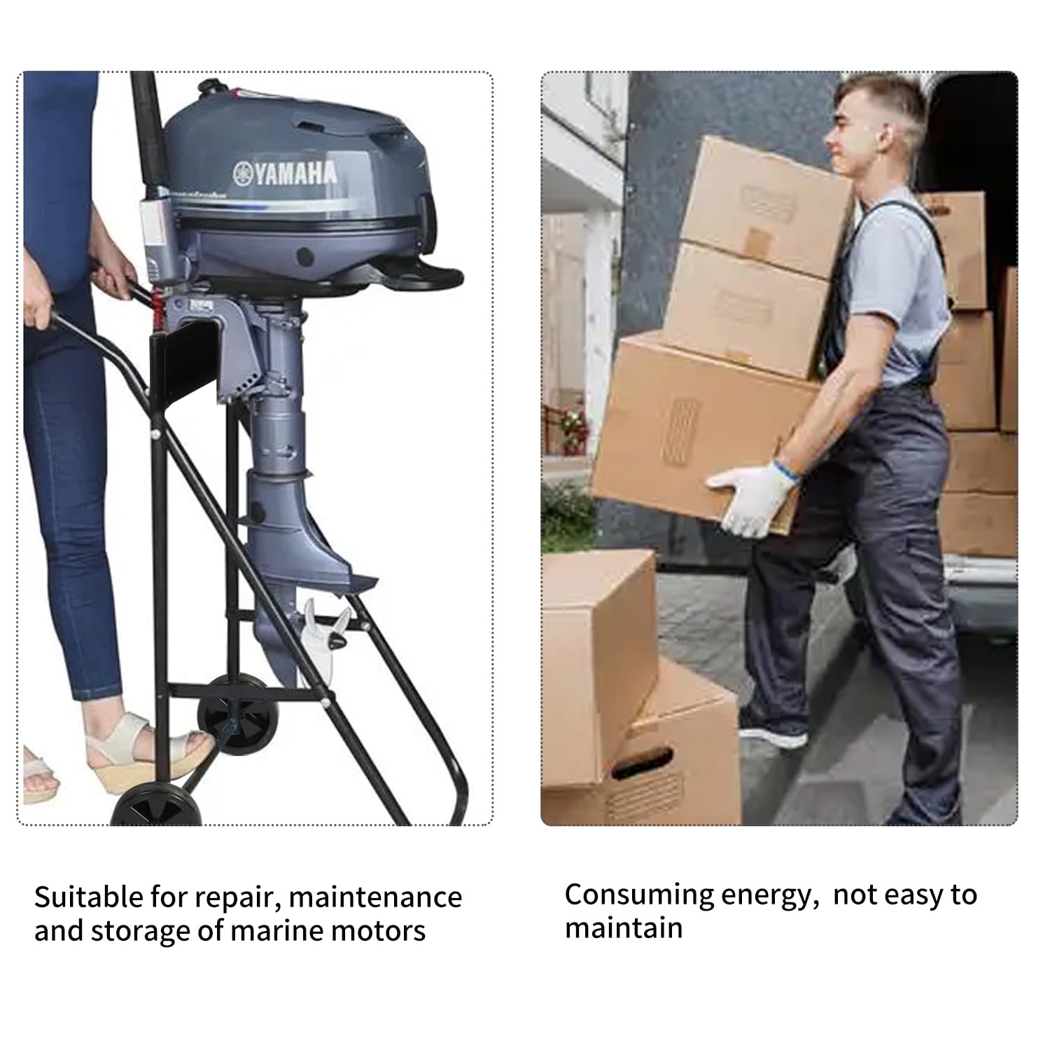 carrello Nisorpa motore fuoribordo supporto motore barca robusto ruote Capacità pieghevole 75 KG
