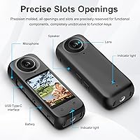 Vista 2 de PULUZ Funda protectora de silicona para Insta360 X4 con tapa de lente, cubierta protectora suave para la cámara y protector de lente estándar