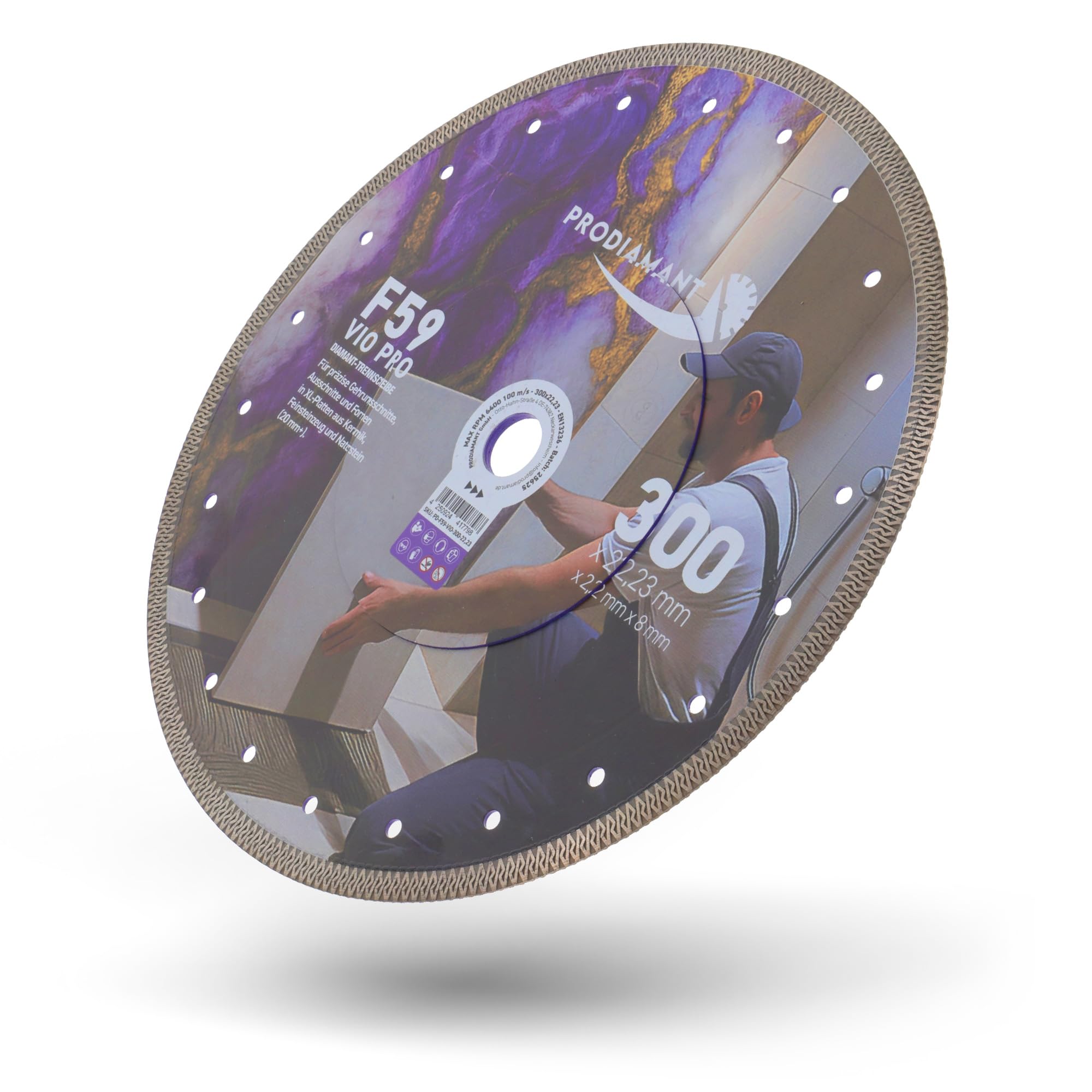 PRODIAMANT F59 VIO PRO Diamant-Trennscheibe 300 x22,23 mm | Segmenthöhe 10 mm | Schnittbreite 2.2 mm