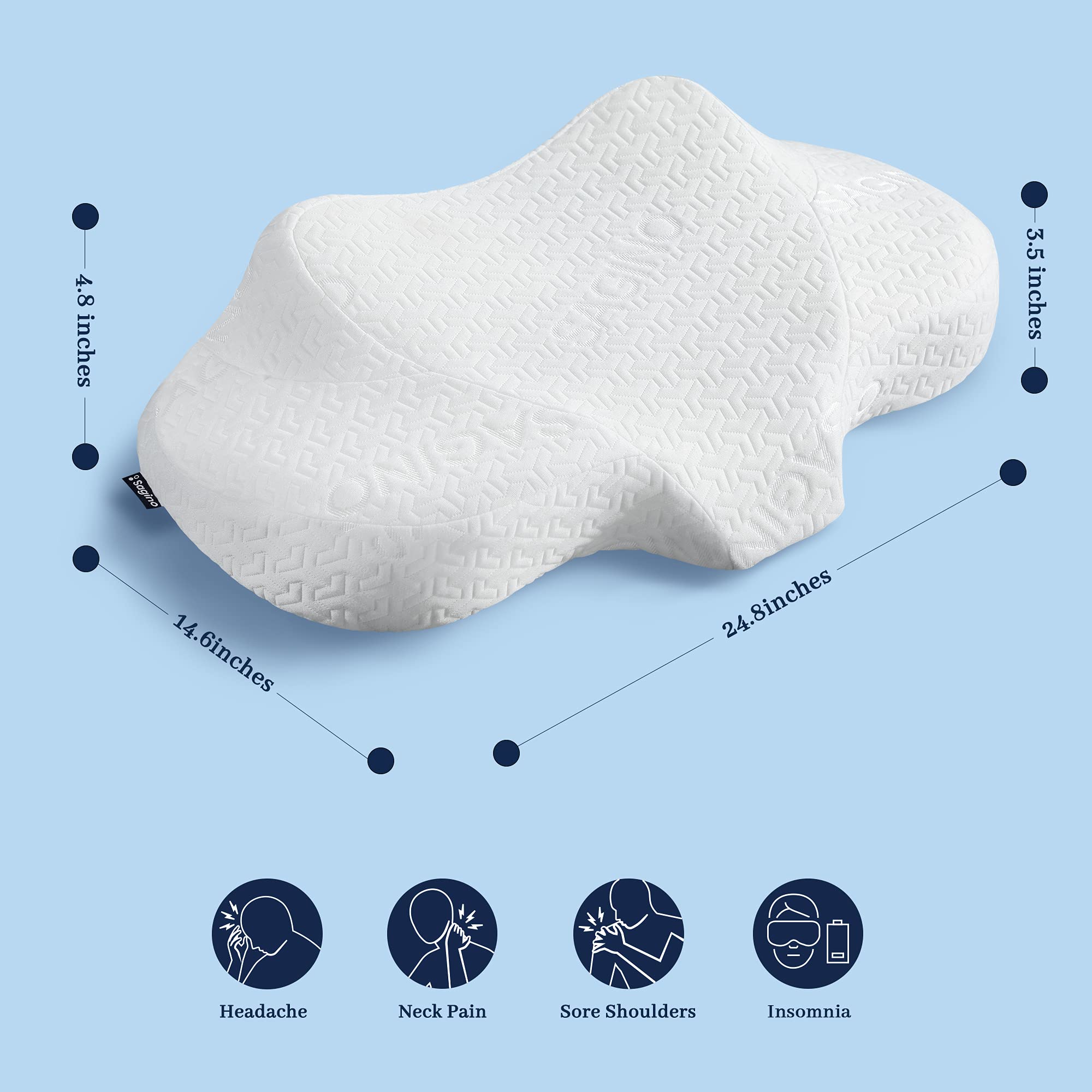 Amazon｜Sagino 横向き寝用頸椎枕 形状記憶フォーム枕 首と肩の