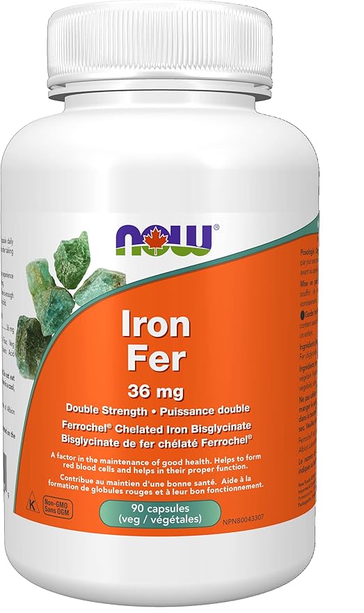 Now Foods Iron Bisglycinate 36mg 90vcap Amazon.ca Health & Personal Care