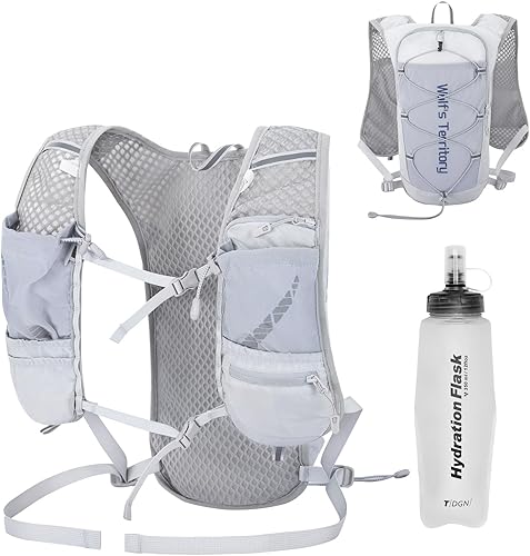 Miniatura 18 de Azarxis Hiking Hydration Pack 5L Running Backpack Daypack Vest with 2L Water Bladder for Women Men Cycling Biking Trail Race #02 Gris con una vejiga