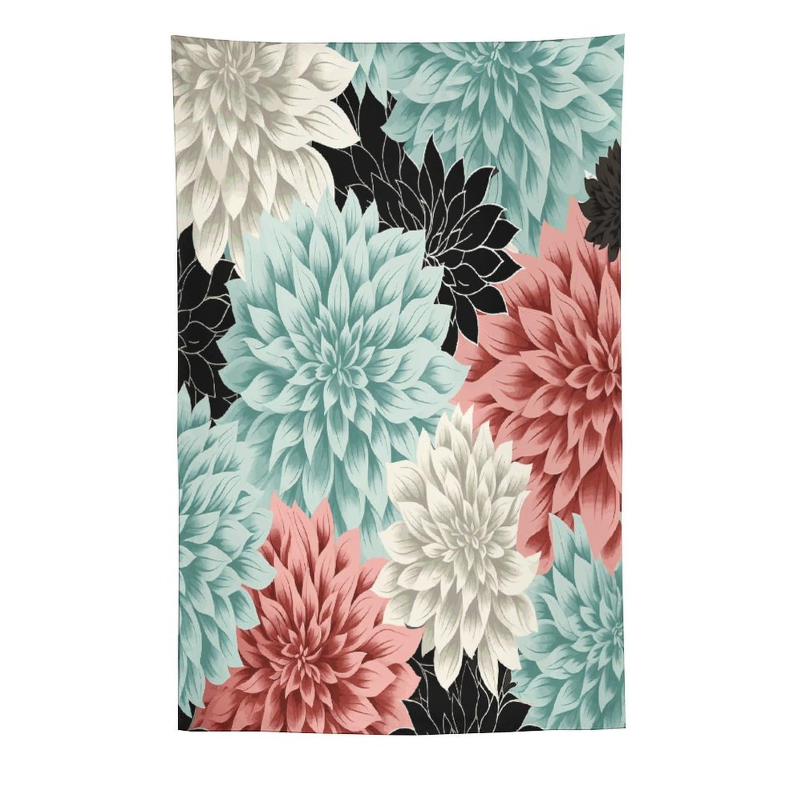 MUSM Dahlia Flower Tapestry with Installation Kit Personalized Wall Tapestry Aesthetic Tapestries Backdrop Banner Wall Art Hanging Decor for Home Picnic Beach Blanket 60"x90"