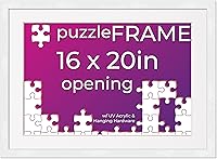 Vista 65 de Poster Palooza Kit de marco para rompecabezas de 21.25 x 15 pulgadas, incluye hojas de pegamento para rompecabezas, marco de madera blanca