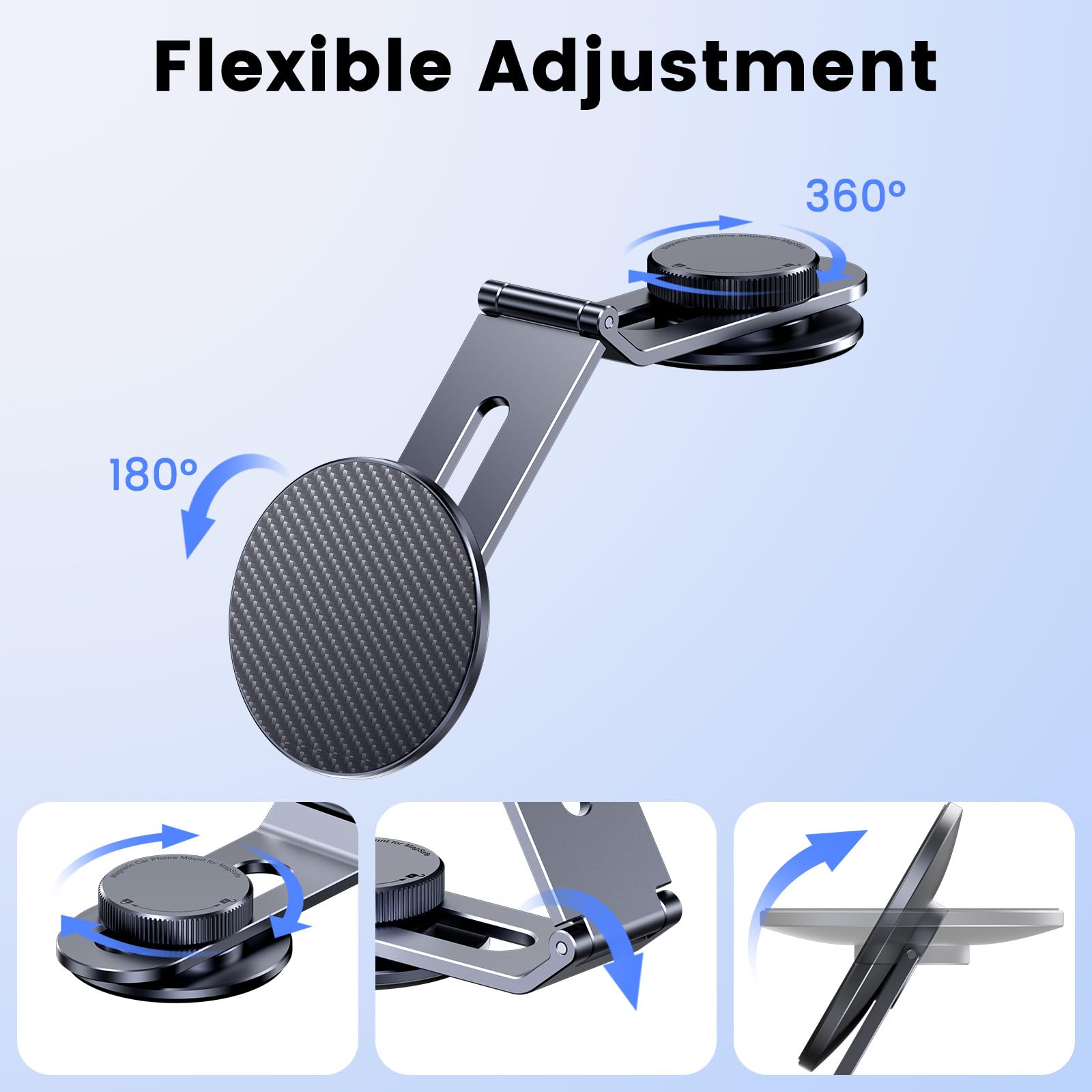 Tesla - Soporte para teléfono con carga rápida MagSafe de 15 W, soporte oculto plegable para coche para Tesla Model 3/Y/Cybertruck, soporte de pantalla giratorio de 360° con imanes N52