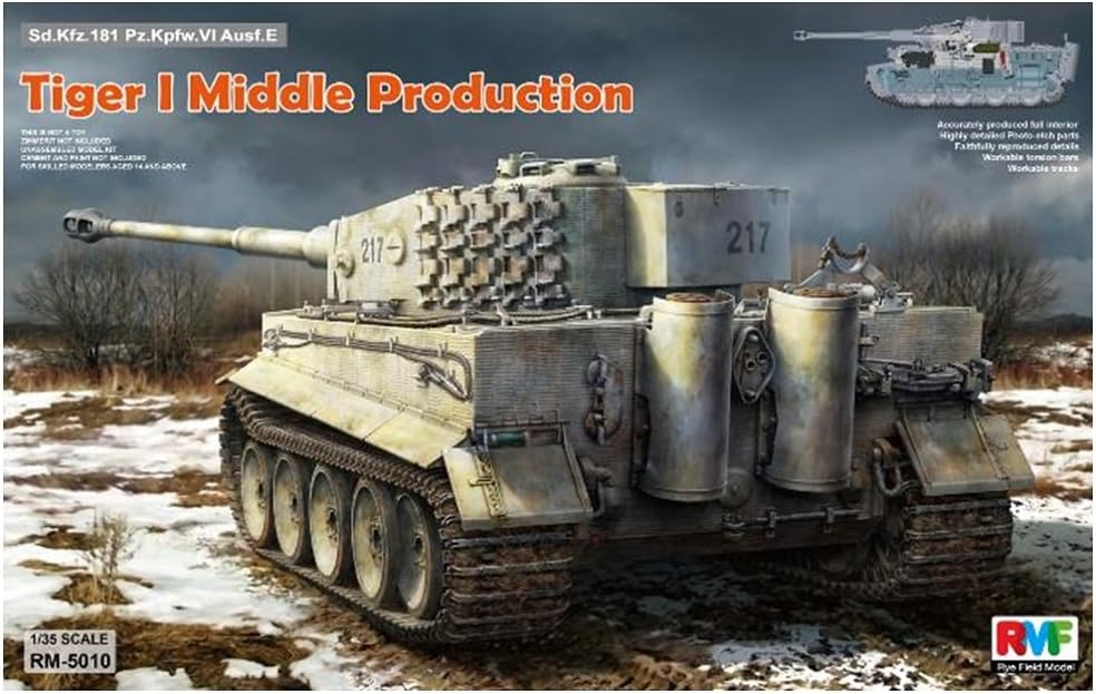 ライフィールドモデル 'Rye Field Original Model 5010 – Model Kit Tiger I Middle Production Full Interior