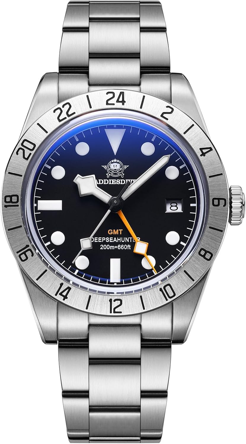 ADDIESDIVE GMT Orologi da uomo Movimento al quarzo svizzero Diver 200M impermeabile 39MM Quadrante luminescente ADDIESDIVE GMT Orologi da uomo Movimento al quarzo svizzero Diver 200M impermeabile 39MM Quadrante luminescente
