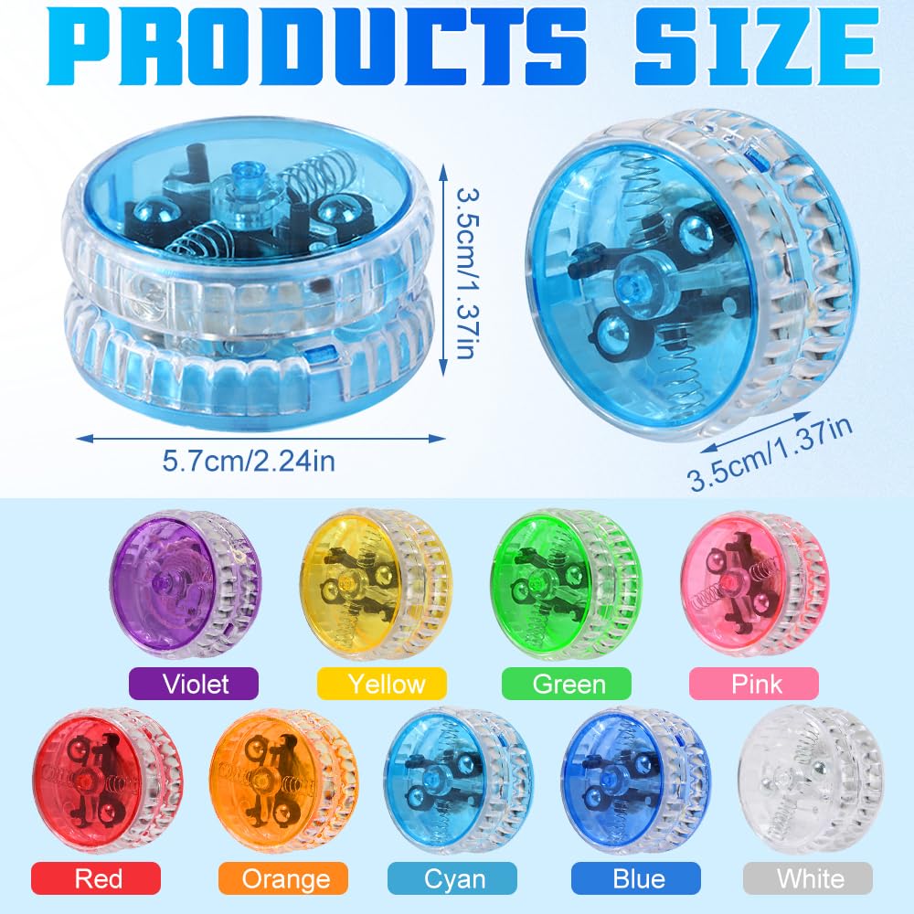 18 Piezas Yoyo, Divertido Yoyo Niños, Luminoso Regalos Cumpleaños Niños Colegio LED Fiestas Infantiles y Principiantes