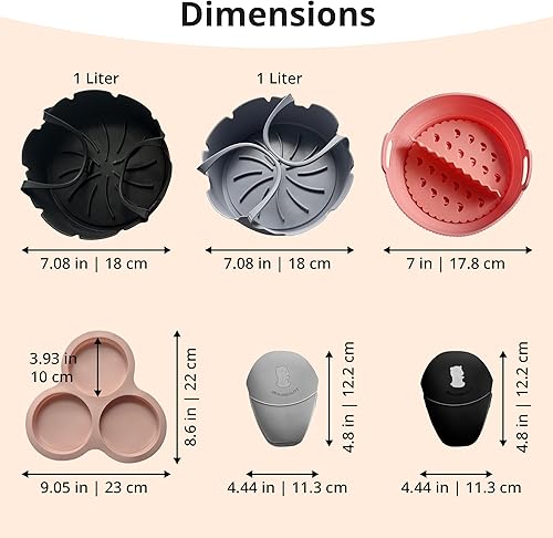 Miniatura 6 de ARIALASQUALITY - 7 forros de silicona para freidoras de aire, molde de huevo para freidora de aire, accesorios para freidoras de aire, silicona para