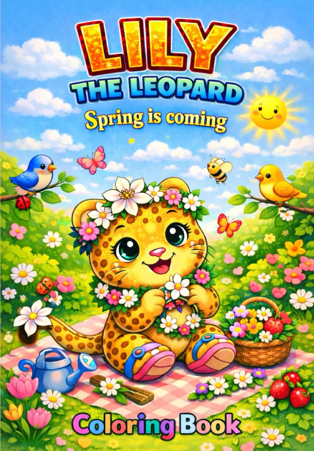 Coloring book: Lily the Leopard: Spring is coming