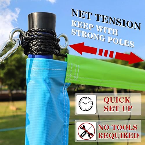 Miniatura 3 de Red de voleibol para exteriores, juego de voleibol portátil para patio trasero con red de voleibol profesional, hilo envolvente de voleibol y bomba,