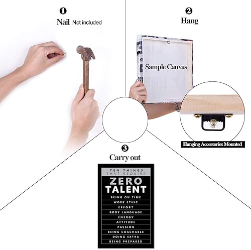 Miniatura 7 de Arte de pared motivacional para oficina, póster de 10 cosas que requieren cero talento, arte de oficina, citas inspiradoras de cero talentos,