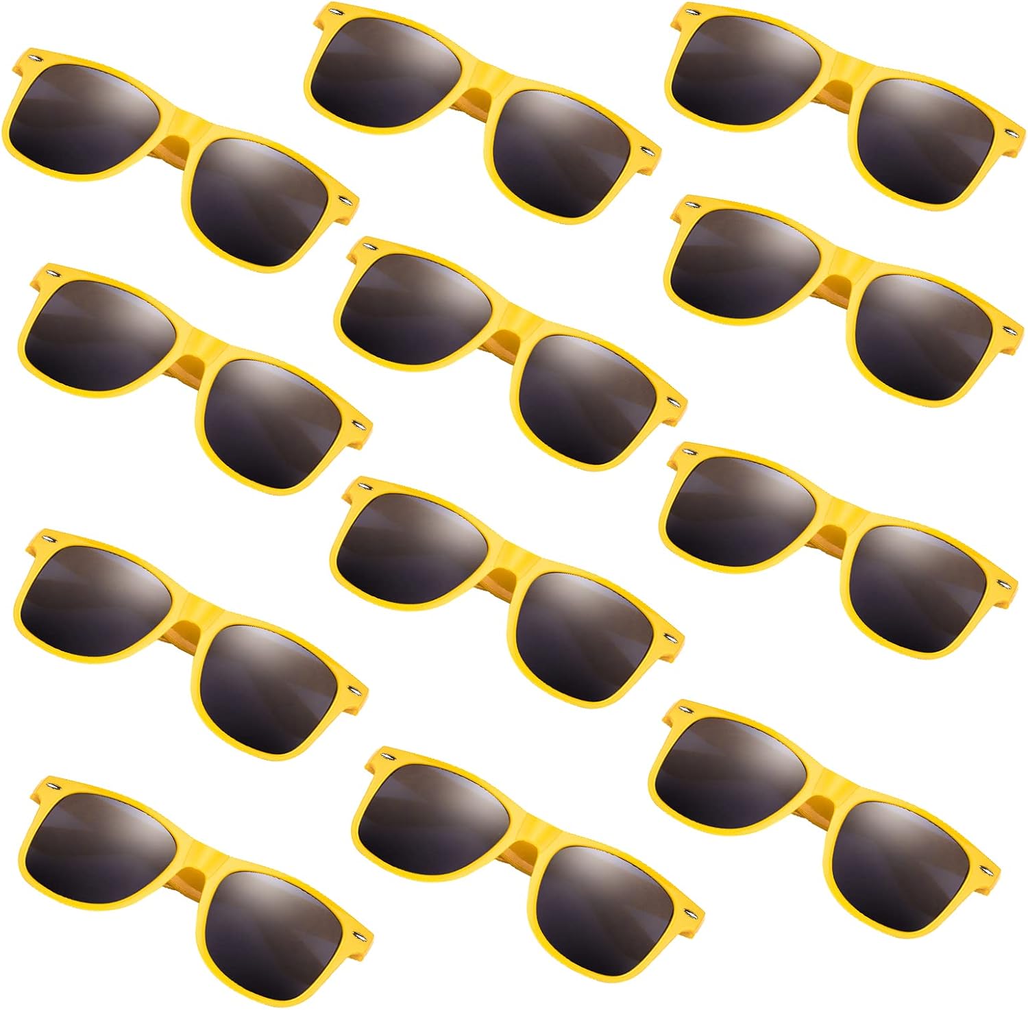 FEPITO 24 Pack Party Sunglasses Bulk for Birthday Party Favors Goody Bag Fillers for Beach Pool Party Toys for Adults, Yellow