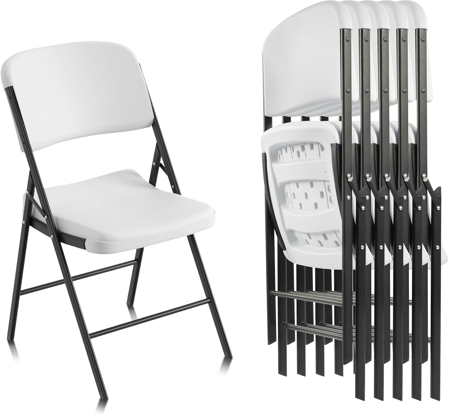 (Incomplete)Folding Chairs Heavy Duty Plastic Chairs with 350-Pound Capacity for Home Office Camping Kitchen Dining Wedding Party Event Picnic 1 pcs 