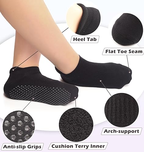 Miniatura 3 de Bevigorio Calcetines de agarre de pilates, calcetines de yoga con agarres para mujer, calcetines de ballet con agarre antideslizante