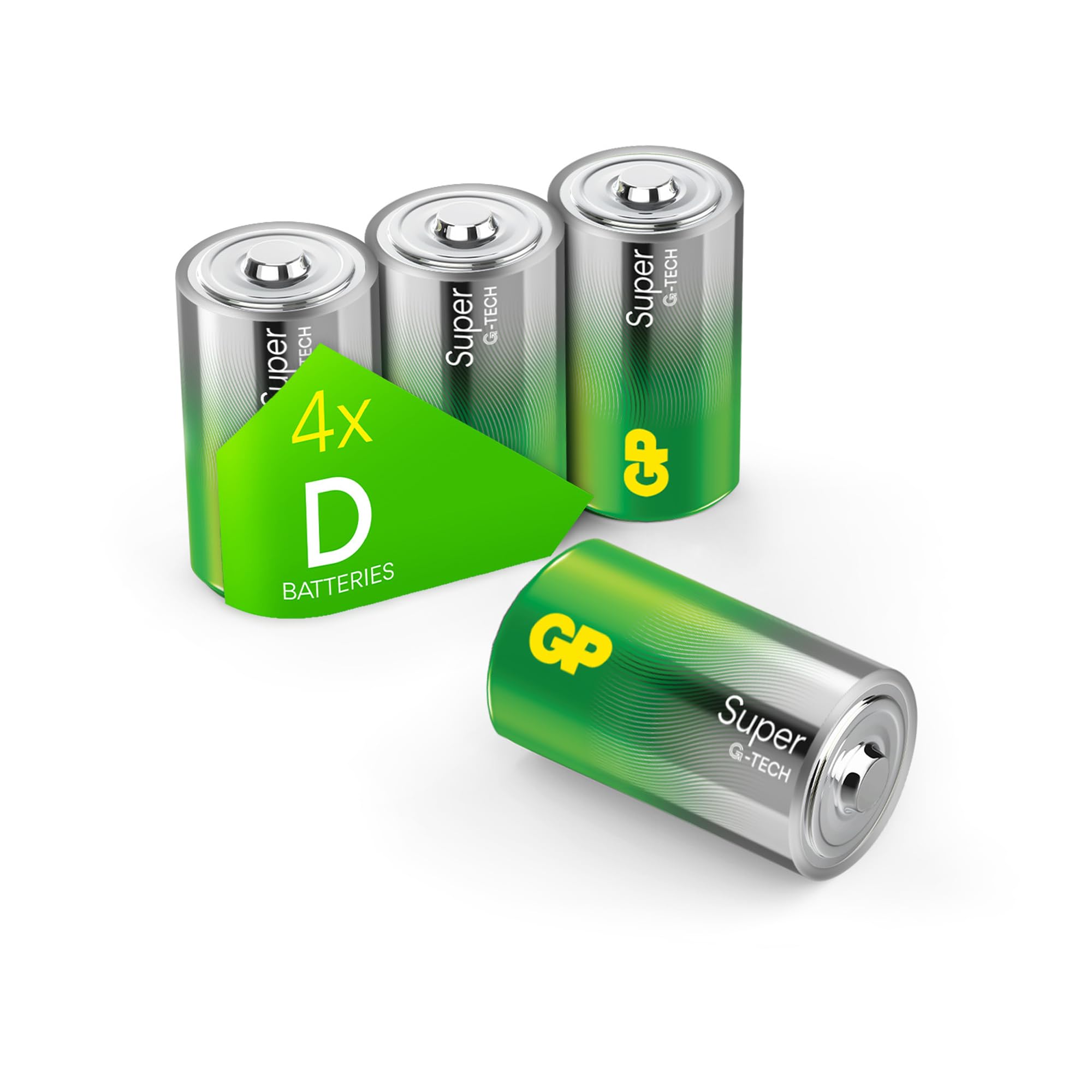 D Mono Battery GP Alkaline Super 1.5 V Pack of 4