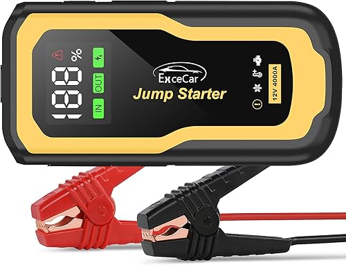 Arrancador de batería de coche de 4000 A para todos los motores de gasolina y diésel de 10.0L, caja de arranque de batería portátil de 12 V con