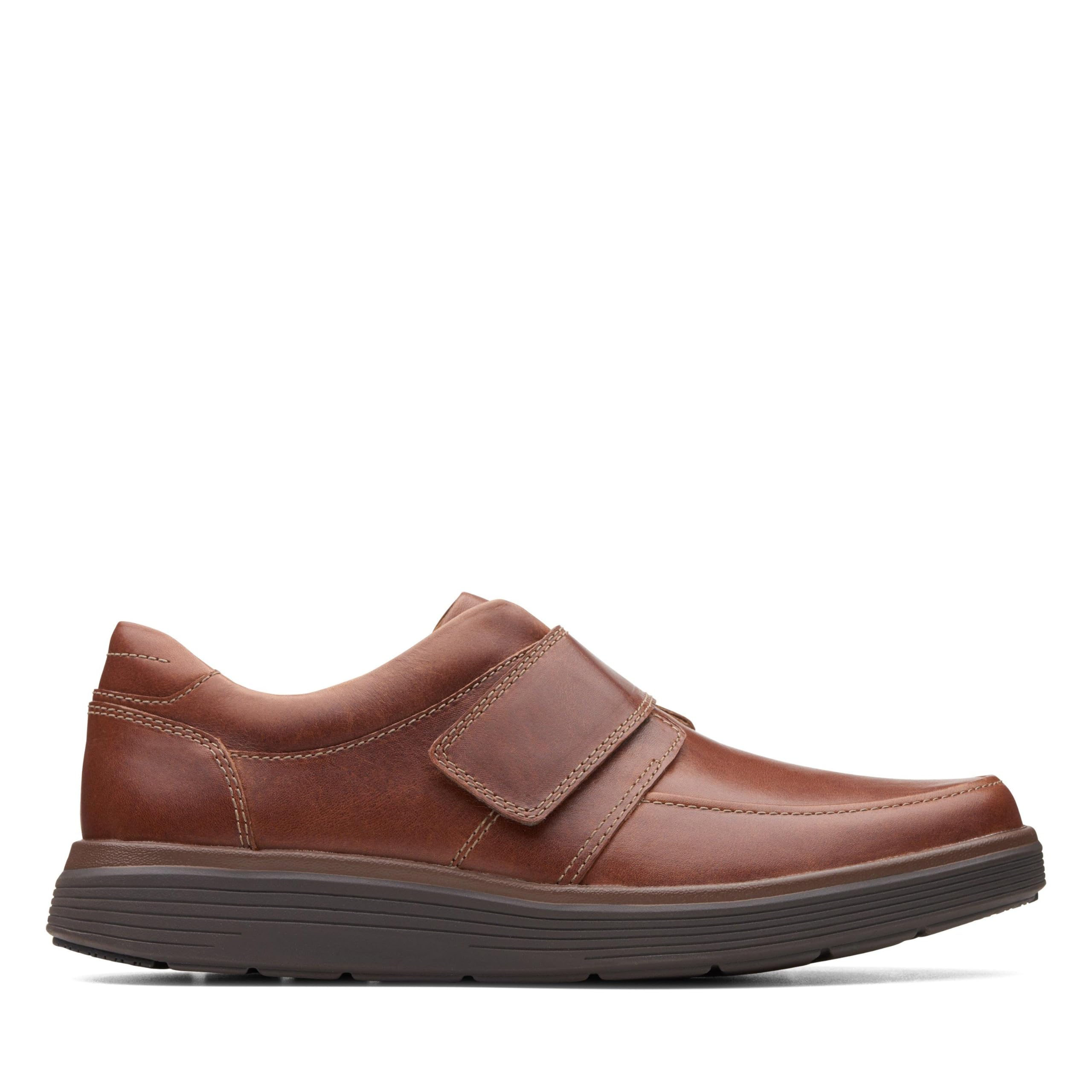 Mocassins Clarks Homme Abode Strap - Cuir Souple - Semelle Caoutchouc - Confortable Et Léger