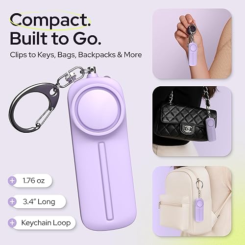 Miniatura 5 de Weten Llavero de alarma de seguridad personal, sirena de 130 dB, luz LED, pin de pánico, dispositivo compacto de autodefensa y alternativa de