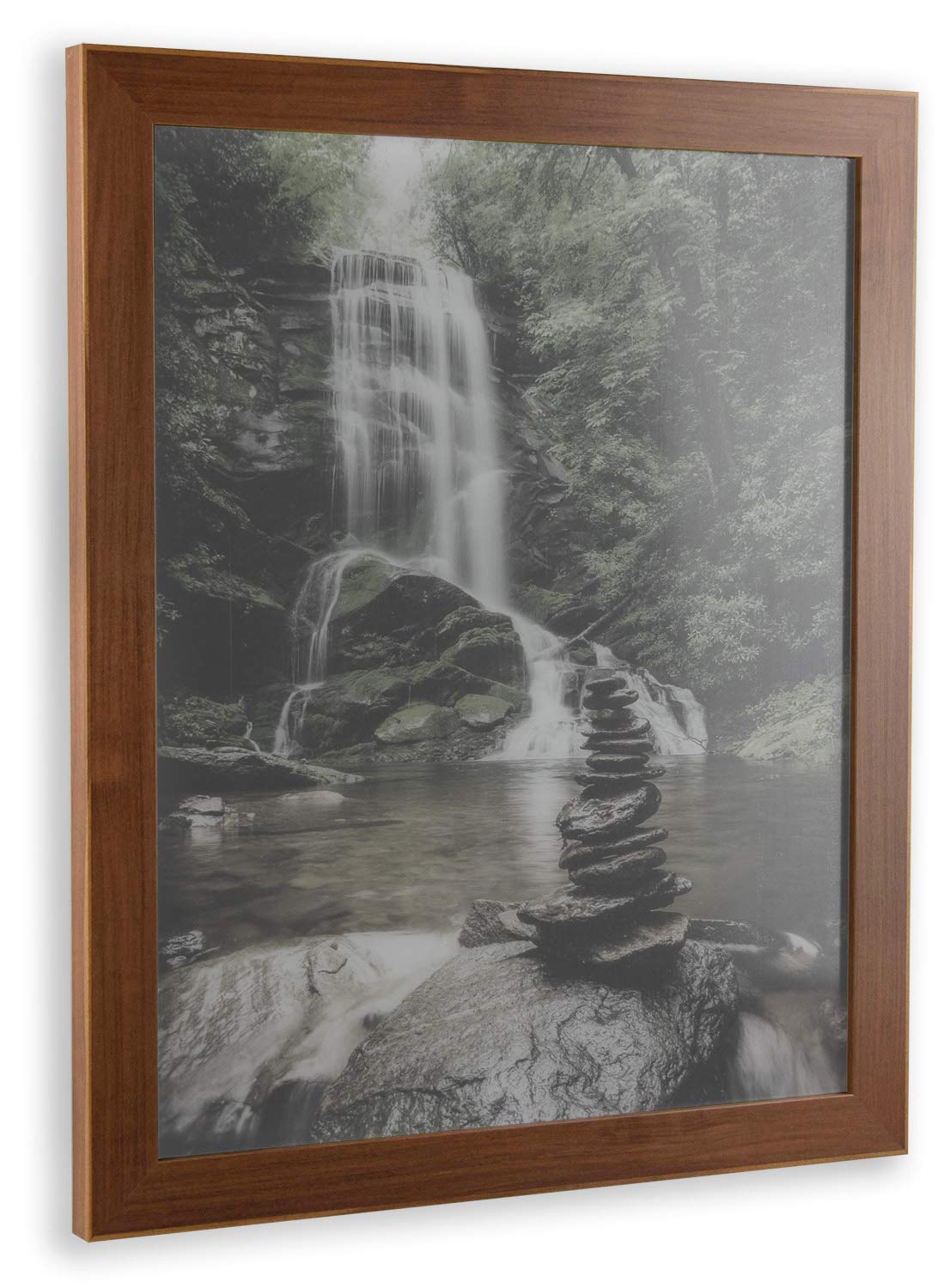 BIRAPA Monaco Bilderrahmen Holz 60x60 cm Nussbaum Dunkel - Wechselrahmen Bilderrahmen Plexiglas - für Fotos, Bilder & Poster