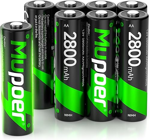 Paquete de 8 baterías recargables AA de 2800 mAh, batería recargable Ni-MH, baterías dobles A de alta capacidad