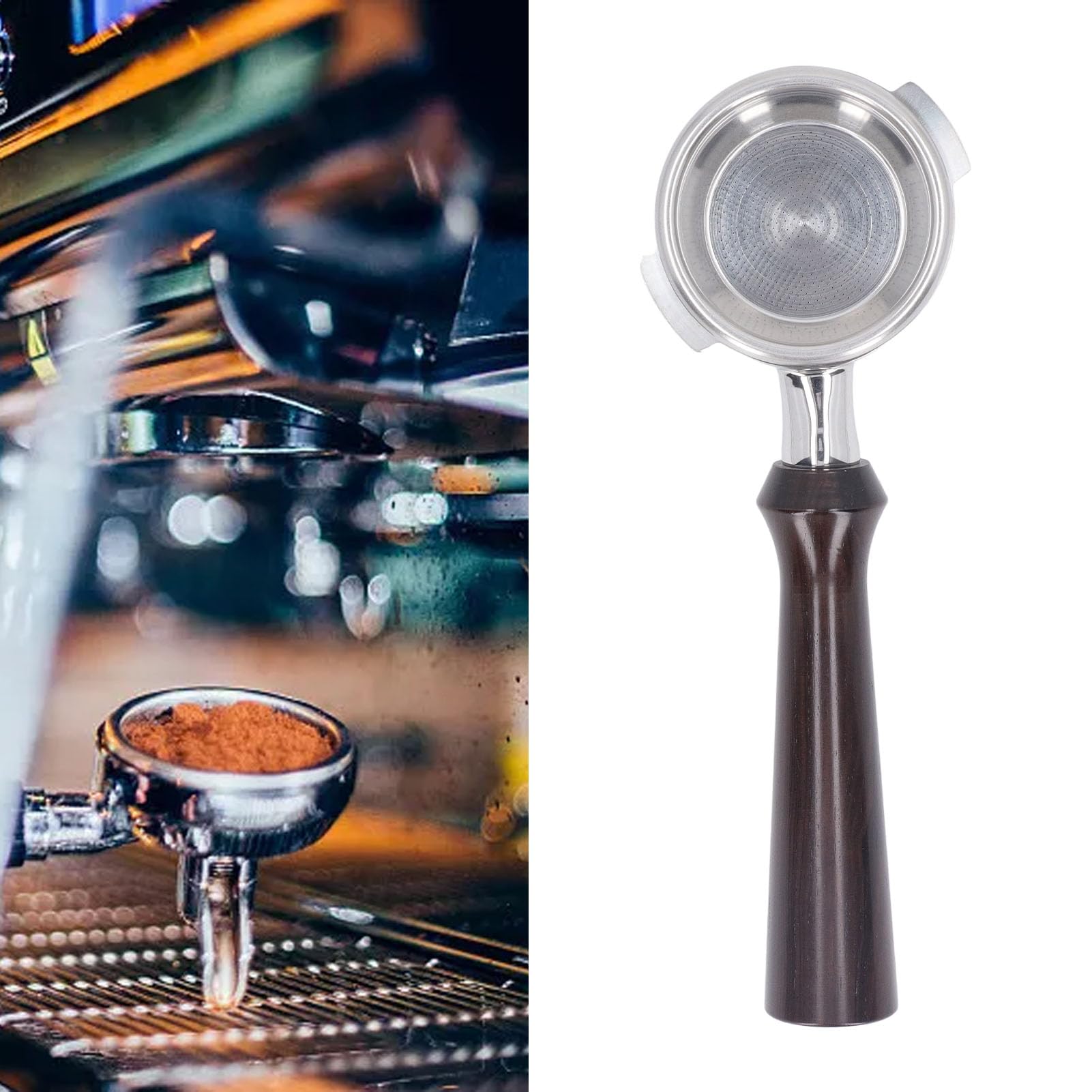 AMONIDA Mouture de café 58mm Portafiltre, Double Becs Design Durable (#2)