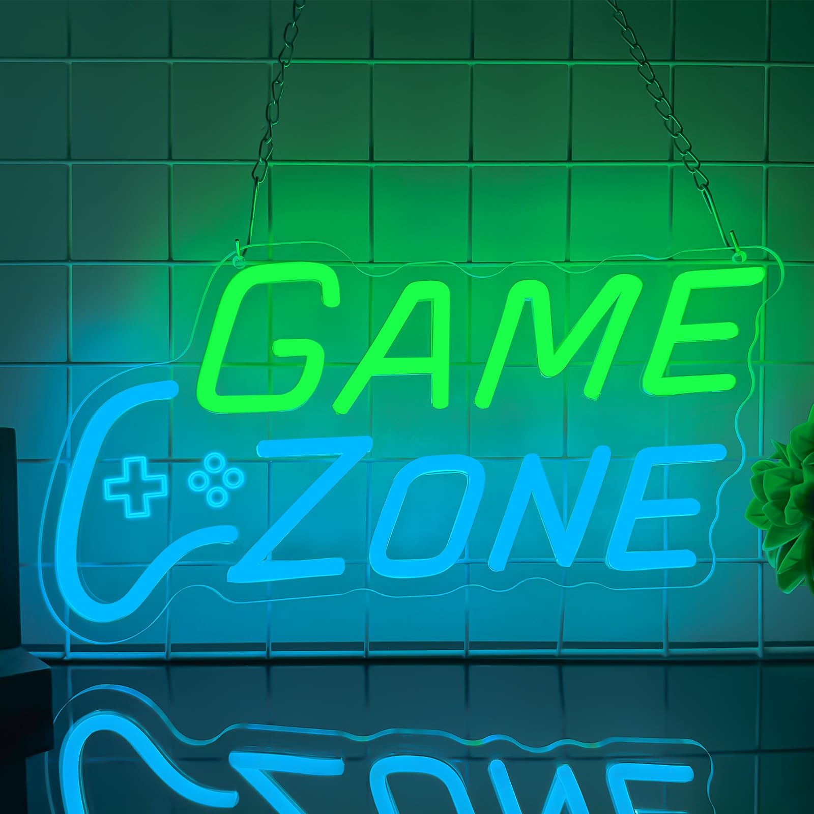 Game Zone Neon Sign,Gaming Led Neon Light Signs for Wall Room Decor Gamer Light up Sign for Boy Bedroom Man Cave Brithday Party Gaming Room Decor Gift for Gamer Men（13.8"*9.1"）