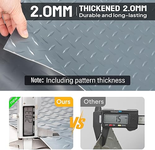 Miniatura 7 de TUFFIOM Tapete de suelo de garaje de 7.5 x 20 pies, rollo de PVC con placa de diamante para estacionamiento debajo del automóvil, alfombrillas