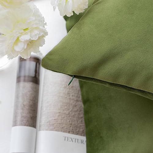 Miniatura 2 de Phantoscope Paquete de 2 fundas de almohada decorativas de terciopelo suave y sólido para sofá, color verde, 20 x 20 pulgadas, 19.7 x 19.7 in