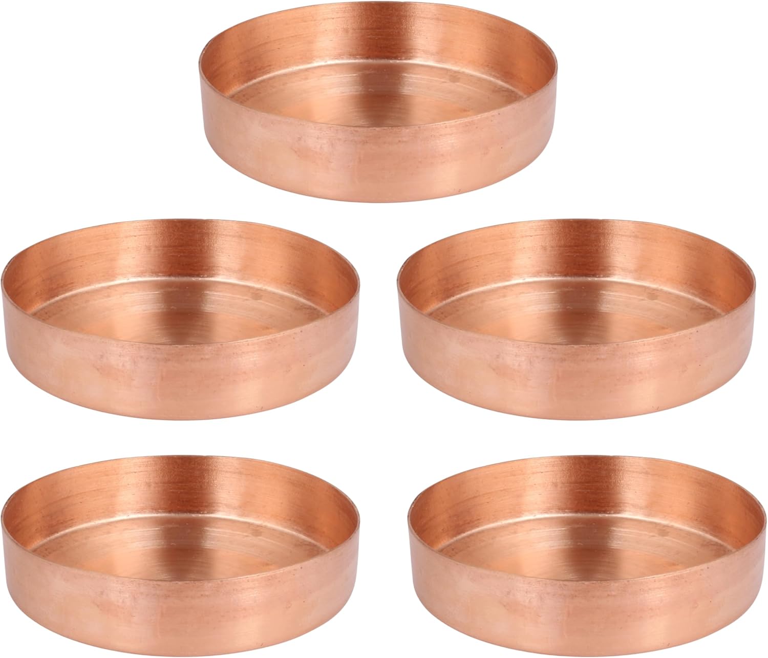 Pure Copper Tealight Candle Holder Bowl – Handmade Votive Holder for Home Décor, Meditation, Puja, Diwali Decoration – Small Copper Deepak (Set-5)
