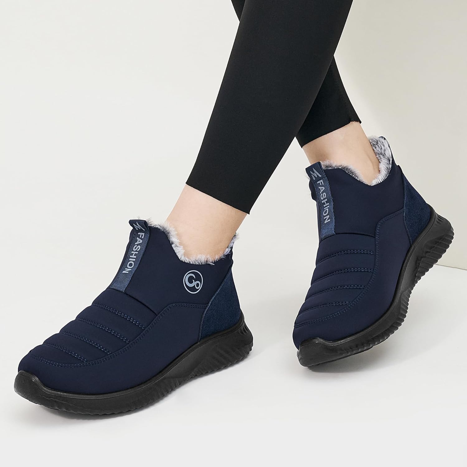 Womens Snow Boots Winter: Warm Fur Lined Ankle Booties Waterproof Non Slip Snow Shoes for Outdoor Walking - Image 3